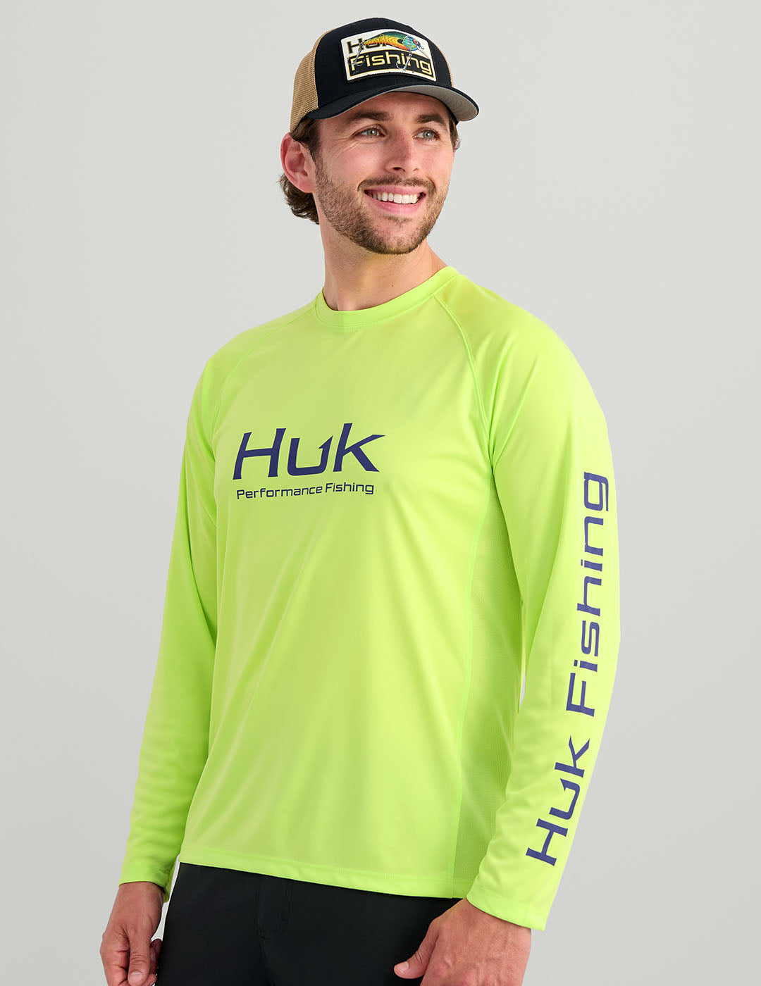 Huk Men's Pursuit Performance Sun Protection Crew | Sharp Green