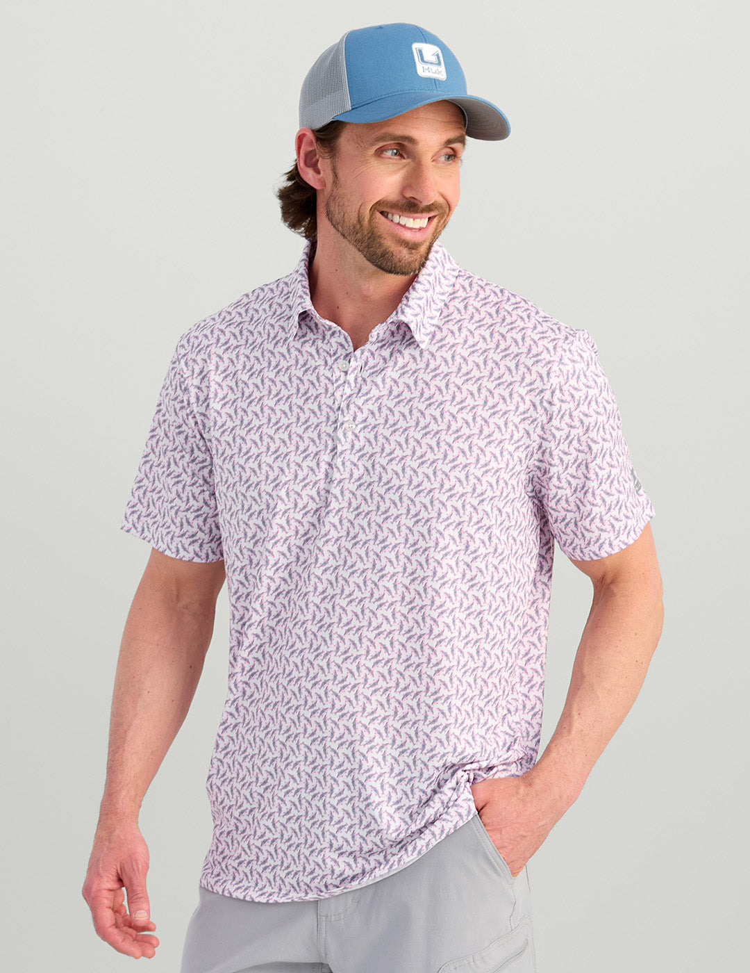 hv polo pro gear Huk Men's Pursuit Performance Polo | White Redfish