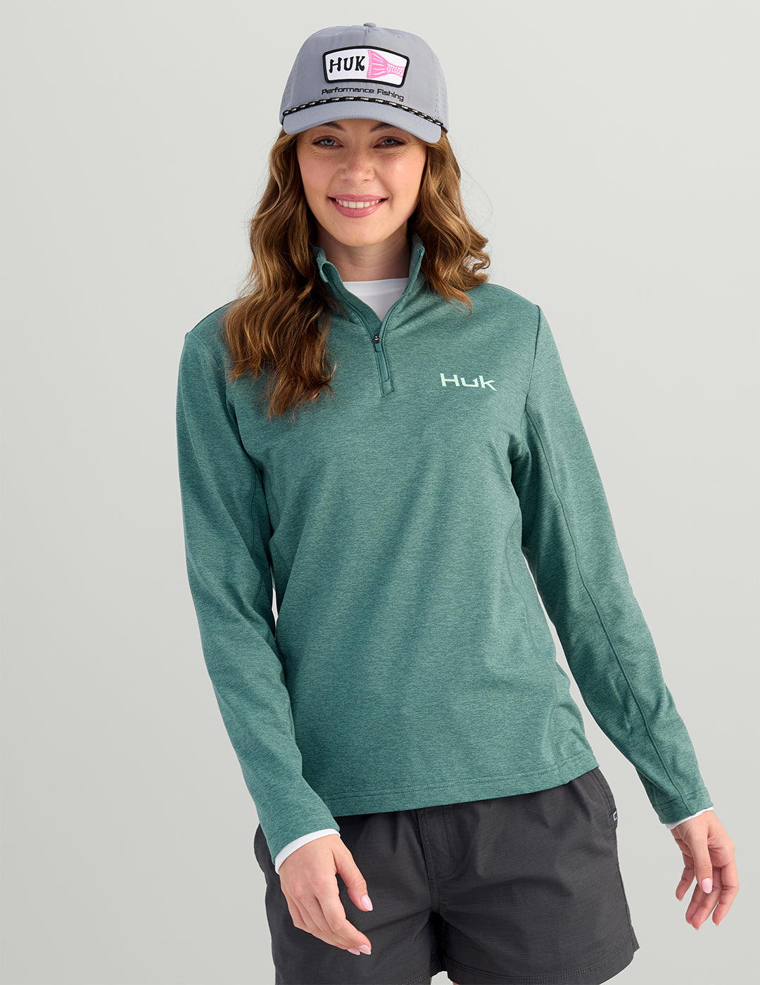 HUK Icon X Mossy Oak Fracture 1/4 Zip Shirt Long HUK Icon X Mossy Oak Fracture 1/4 Zip Shirt Long