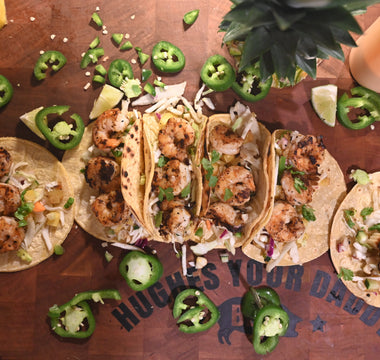 HYD BBQ Grilled Shrimp Tacos with Pineapple Cucumber Slaw