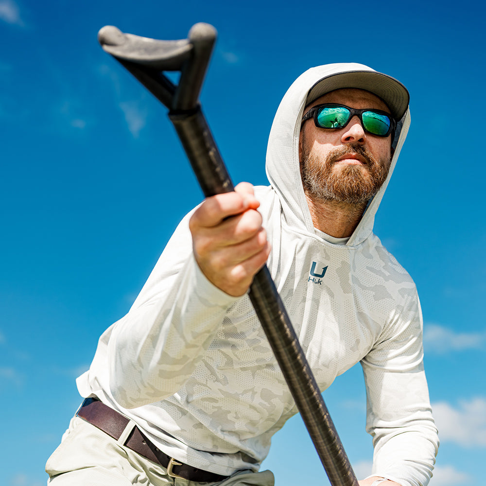 Pull Huk Performance Fishing Homme – Vert Olive, 3XL, 1/4 Zip, Sweat Polaire