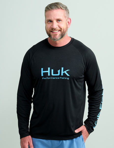 Huk fishing 長袖シャツ Pursuit Black Fishing Performance Crew – Huk Gear
