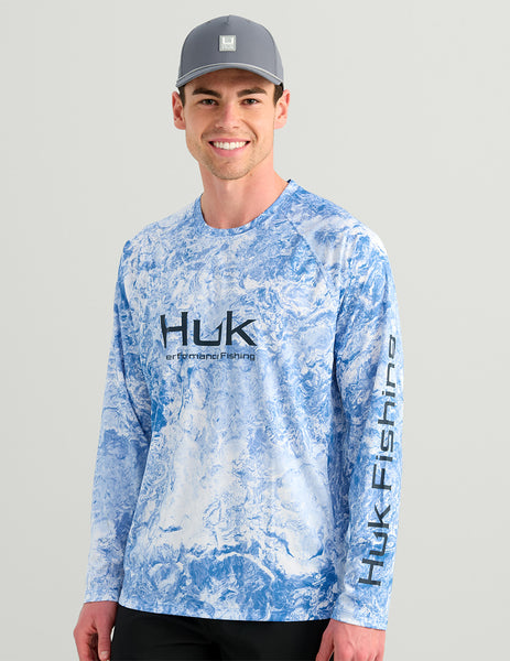 Huk Fishing×ダイワ フィッシングシャツ 総柄 M（L） Mossy Oak Pursuit Performance Crew