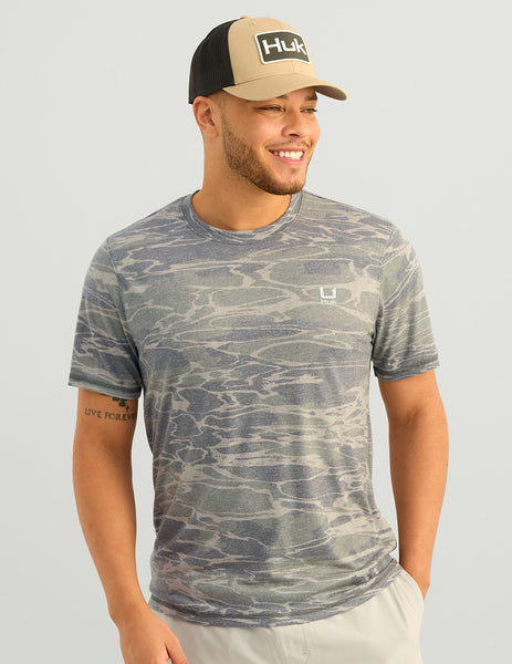 Leeward Short Sleeve Camo Crew