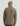 Tan fleece shacket with collar and button front, shown from back on model wearing beige beanie.