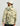 Cream and sage camo fleece hoodie with textured dot pattern, shown from back view on model wearing white cap.