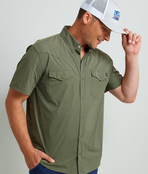 Diamond Back Short Sleeve Button-Down