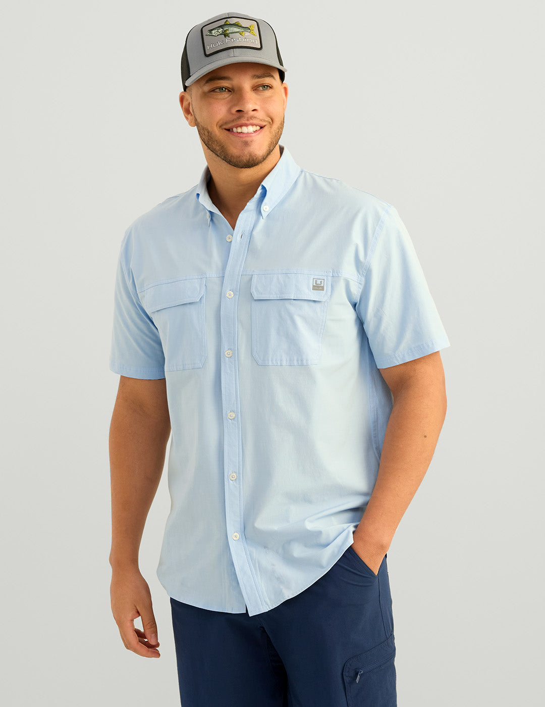 huk dress shirts Huk Men's River Rock Icon Short Sleeve Shirt, XXL