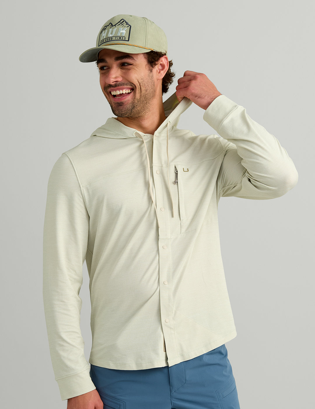 dress shirt with hood White natural linen shirt with hood