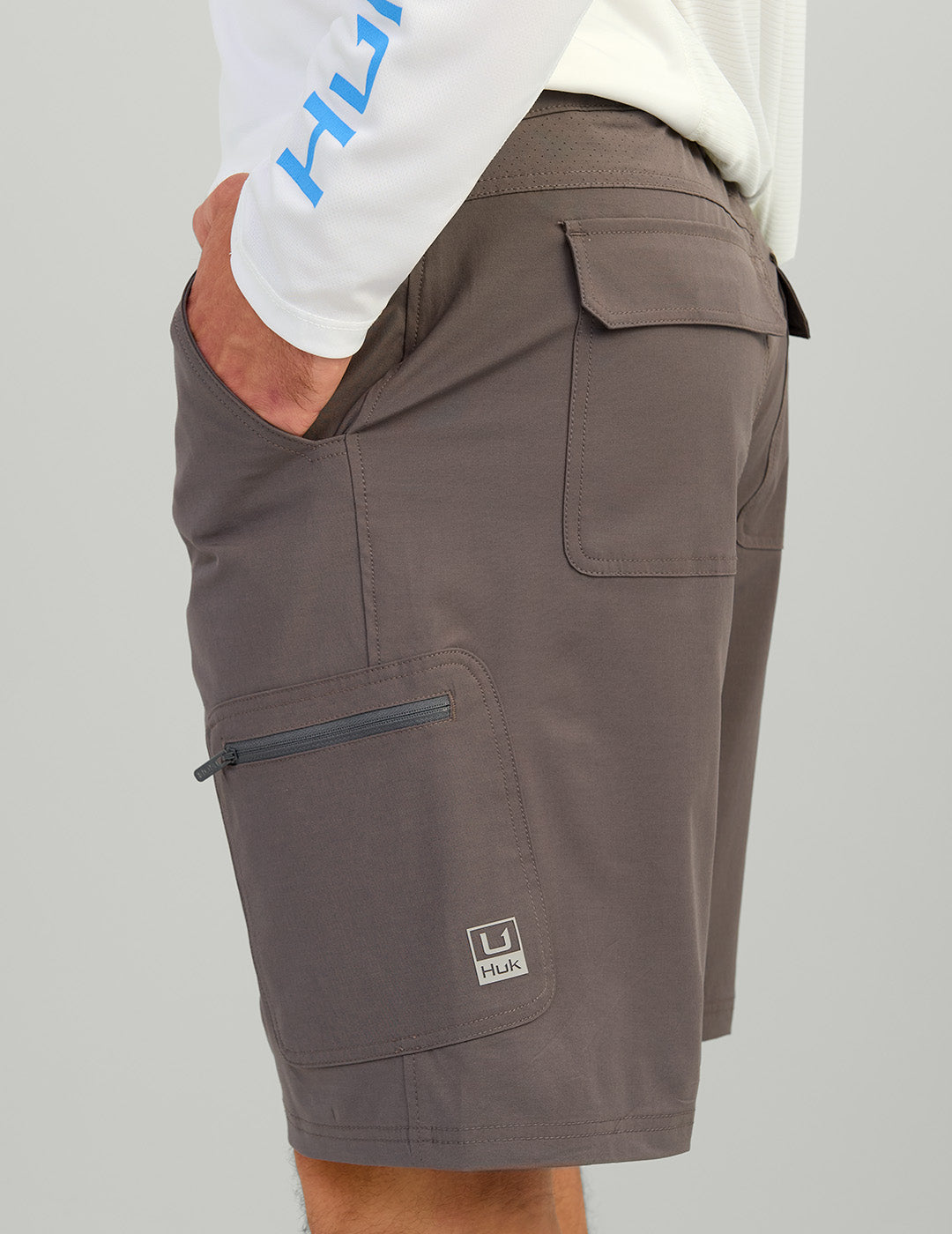 HUK Niveau supérieur | Short de pêche à séchage Rapide, Gris, S Homme HUK Niveau supérieur | Short de pêche à séchage Rapide, Gris, S Homme