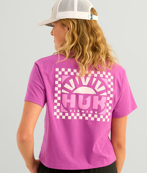 Womens Sunrise Crop Pocket Tee