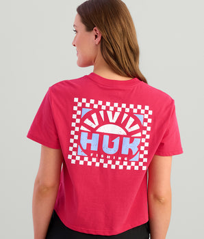 Womens Sunrise Crop Pocket Tee
