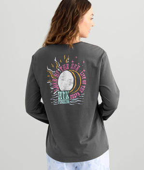 Womens Love Water Long Sleeve Pocket Tee