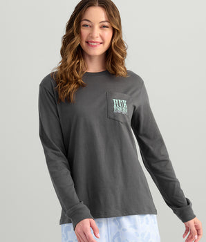 Womens Love Water Long Sleeve Pocket Tee