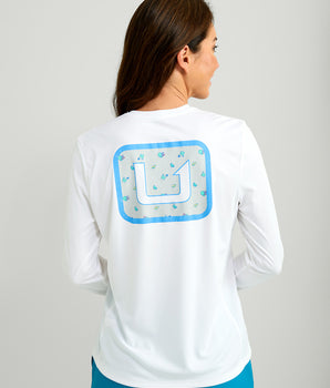 Womens Huk Box Pursuit Performance V-Neck