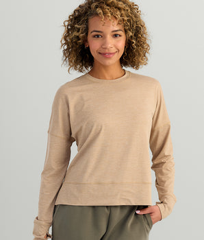 Womens Bayside Pullover Crew