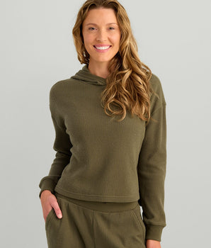 Women's Waffle Hoodie - Thermal Fishing Top | HUK