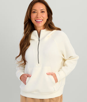 Womens Bayside 1/2 Zip Hoodie