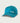 Teal baseball cap with leaf pattern and open back cutout for ponytail, featuring brand logo on front band.