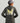 Charcoal long sleeve hoodie tee with yellow and white Huk logo graphic on back, shown on child from rear.