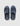 Pair of navy blue slides with perforated grid pattern upper and dark insole, shown from above.